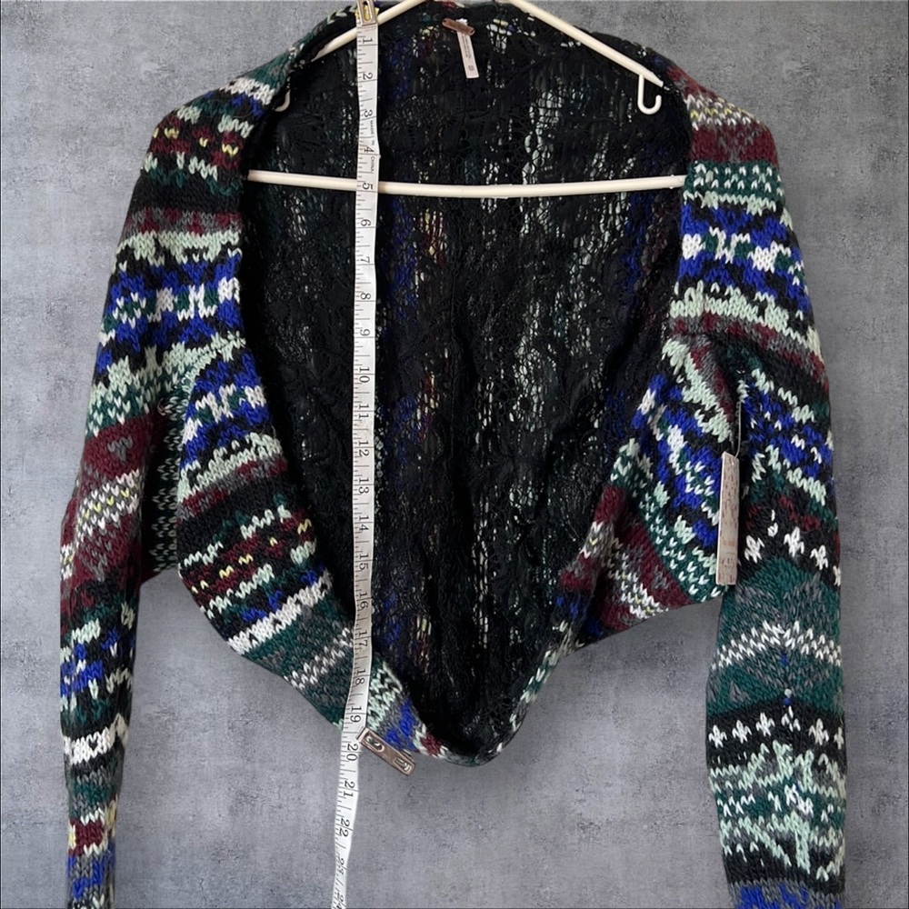 Free People Carnival Cardigan Sweater Shrug Bolero Fair Isle - Host Pick - Picture 6 of 8